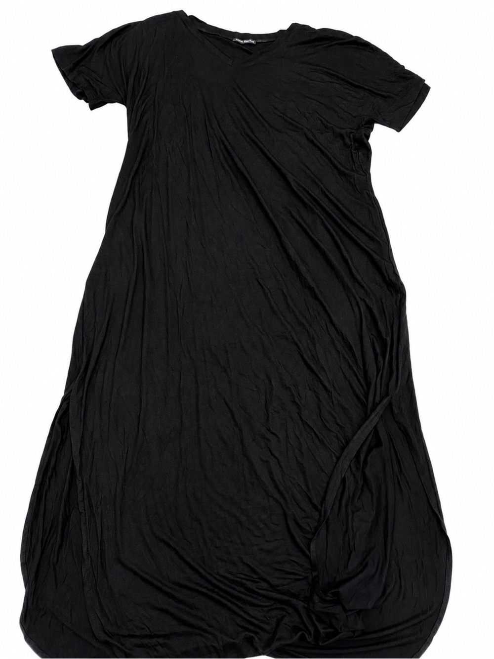 HUSKARY Black Oversized Maxi T-Shirt Dress Muumuu